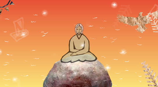 MICMAC - Glooscap se mit à voyager et aperçut sa Grand- Mère assise sur une roche.
