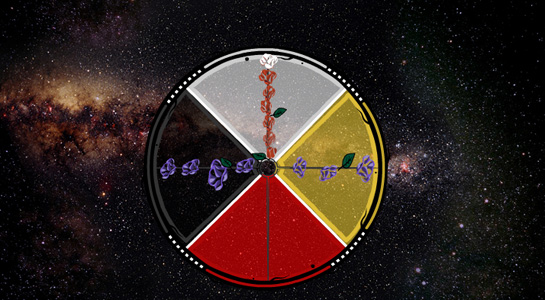 Ojibwe - Medicine Wheel 7 sacred teachings located along the axis of the Medicine Wheel